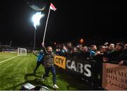 19 September 2018; A Bohemians supporter celebrates following the Irish Daily Mail FAI Cup Quarter-Final match between Derry City and Bohemians at the Brandywell Stadium in Derry. Photo by Stephen McCarthy/Sportsfile
