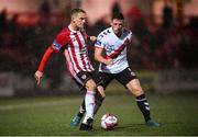 19 September 2018; Dean Shiels of Derry City in action against Dan Casey of Bohemians during the Irish Daily Mail FAI Cup Quarter-Final match between Derry City and Bohemians at the Brandywell Stadium in Derry. Photo by Stephen McCarthy/Sportsfile