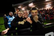 19 September 2018; Bohemians supporters celebrate their third goal during the Irish Daily Mail FAI Cup Quarter-Final match between Derry City and Bohemians at the Brandywell Stadium in Derry. Photo by Stephen McCarthy/Sportsfile