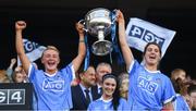16 September 2018; Carla Rowe, left, and Oonagh Whyte of Dublin lift the Brendan Martin cup following the TG4 All-Ireland Ladies Football Senior Championship Final match between Cork and Dublin at Croke Park, Dublin. Photo by David Fitzgerald/Sportsfile