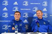 21 September 2018; Luke McGrath, left, and Head coach Leo Cullen during a Leinster rugby press conference at the InterContinental Dublin in Ballsbridge, Dublin. Photo by Ramsey Cardy/Sportsfile