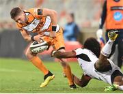 21 September 2018; Tian Meyer of the Toyota Cheetahs is tackled by Henry Speight of Ulster during the Guinness PRO14 Round 4 match between Toyota Cheetahs and Ulster at Toyota Stadium in Bloemfontein, South Africa. Photo by Johan Pretorius/Sportsfile