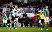 21 September 2018; Chris Shields of Dundalk celebrates after scoring his side's first goal during the SSE Airtricity League Premier Division match between Cork City and Dundalk at Turners Cross in Cork. Photo by Stephen McCarthy/Sportsfile