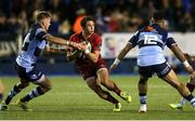 21 September 2018; Joey Carbery of Munster is tackled by Gareth Anscombe of Cardiff Blues during the Guinness PRO14 Round 4 match between Cardiff Blues and Munster at Cardiff Arms Park in Cardiff, Wales. Photo by Chris Fairweather/Sportsfile
