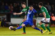 21 September 2018; Darren Murphy of Limerick in action against Jake Ellis, left, and Darragh Noone of Bray Wanderers during the SSE Airtricity League Premier Division match between Bray Wanderers and Limerick at the Carlisle Grounds in Bray, Wicklow. Photo by Matt Browne/Sportsfile