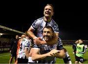 21 September 2018; Brian Gartland and Dane Massey, top, of Dundalk celebrate following the SSE Airtricity League Premier Division match between Cork City and Dundalk at Turners Cross in Cork. Photo by Stephen McCarthy/Sportsfile