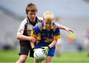 22 September 2018; Darren Brennan of Cloone, Co Leitrim, in action against Evan O'Grady of Kilmeen, Co Cork, during the Littlewoods Ireland Connacht Provincial Days Go Games in Croke Park. This year over 6,000 boys and girls aged between six and eleven represented their clubs in a series of mini blitzes and – just like their heroes – got to play in Croke Park. For exclusive content and behind the scenes action follow Littlewoods Ireland on Facebook, Instagram, Twitter and https://blog.littlewoodsireland.ie/ Photo by Eóin Noonan/Sportsfile