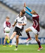 22 September 2018; Micheal Reegan of Kilmeena, Co Mayo, in action against Harry Bell of Annaghdown, Co Galway, during the Littlewoods Ireland Connacht Provincial Days Go Games in Croke Park. This year over 6,000 boys and girls aged between six and eleven represented their clubs in a series of mini blitzes and – just like their heroes – got to play in Croke Park. For exclusive content and behind the scenes action follow Littlewoods Ireland on Facebook, Instagram, Twitter and https://blog.littlewoodsireland.ie/ Photo by Eóin Noonan/Sportsfile