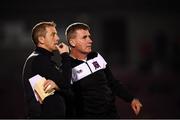 21 September 2018; Dundalk manager Stephen Kenny and assistant Vinny Perth, left, during the SSE Airtricity League Premier Division match between Cork City and Dundalk at Turners Cross in Cork. Photo by Stephen McCarthy/Sportsfile