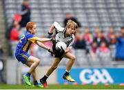 22 September 2018; Darren Brennan of Cloone, Co Leitrim, in action against Cormac O'Malley of Kilmeena, Co Mayo, during the Littlewoods Ireland Connacht Provincial Days Go Games in Croke Park. This year over 6,000 boys and girls aged between six and eleven represented their clubs in a series of mini blitzes and – just like their heroes – got to play in Croke Park. For exclusive content and behind the scenes action follow Littlewoods Ireland on Facebook, Instagram, Twitter and https://blog.littlewoodsireland.ie/ Photo by Eóin Noonan/Sportsfile