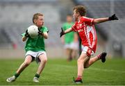 22 September 2018; Conor Leinihan of St. Molaise Gaels, Co. Sligo in action against Adam Conlon of Bohola Moy Davitts, Co. Mayo during the Littlewoods Ireland Connacht Provincial Days Go Games in Croke Park. This year over 6,000 boys and girls aged between six and eleven represented their clubs in a series of mini blitzes and – just like their heroes – got to play in Croke Park. For exclusive content and behind the scenes action follow Littlewoods Ireland on Facebook, Instagram, Twitter and https://blog.littlewoodsireland.ie/ Photo by Eóin Noonan/Sportsfile