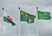 22 September 2018; A general view of the Connacht, Welsh and IRFU flags prior to the Guinness PRO14 Round 4 match between Connacht and Scarlets at the Sportsground in Galway. Photo by Seb Daly/Sportsfile