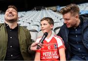22 September 2018; The 2 Johnnies interview Cillian Gannon, age 12 from Clifton, Co. Galway during the Littlewoods Ireland Connacht Provincial Days Go Games in Croke Park. This year over 6,000 boys and girls aged between six and eleven represented their clubs in a series of mini blitzes and – just like their heroes – got to play in Croke Park. For exclusive content and behind the scenes action follow Littlewoods Ireland on Facebook, Instagram, Twitter and https://blog.littlewoodsireland.ie/ Photo by Eóin Noonan/Sportsfile