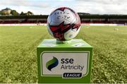 22 September 2018; A general view of the match ball before the SSE Airtricity League Premier Division match between Derry City and Shamrock Rovers at the Brandywell Stadium in Derry. Photo by Oliver McVeigh/Sportsfile