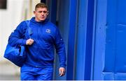 22 September 2018; Tadhg Furlong of Leinster arrives ahead of the Guinness PRO14 Round 4 match between Leinster and Edinburgh at the RDS Arena in Dublin. Photo by Ramsey Cardy/Sportsfile