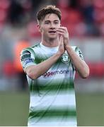 22 September 2018; Ronan Finn of Shamrock Rovers celebrates after the SSE Airtricity League Premier Division match between Derry City and Shamrock Rovers at the Brandywell Stadium, in Derry. Photo by Oliver McVeigh/Sportsfile