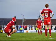 22 September 2018; Blade Thomson, left, and Rhys Patchell of Scarlets following their side's defeat during the Guinness PRO14 Round 4 match between Connacht and Scarlets at the Sportsground in Galway. Photo by Seb Daly/Sportsfile