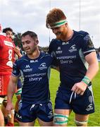 22 September 2018; Caolin Blade, left, and Sean O’Brien of Connacht following their side's victory during the Guinness PRO14 Round 4 match between Connacht and Scarlets at the Sportsground in Galway. Photo by Seb Daly/Sportsfile