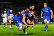 22 September 2018; Devin Toner of Leinster is tackled short of the try line by Sean Kennedy of Edinburgh during the Guinness PRO14 Round 4 match between Leinster and Edinburgh at the RDS Arena in Dublin. Photo by Ramsey Cardy/Sportsfile
