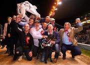 22 September 2018; The winning connections of Ballyanne Sim including trainer James Robinson and owner Eamon Cleary after winning the 2018 Irish Greyhound Derby at Shelbourne Park in Dublin. Photo by Harry Murphy/Sportsfile