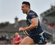 22 September 2018; Cian Kelleher of Connacht on his way to scoring his side's second try during the Guinness PRO14 Round 4 match between Connacht and Scarlets at the Sportsground in Galway. Photo by Seb Daly/Sportsfile