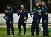 22 September 2018; Connacht management staff, from left, head coach Andy Friend, senior strength and conditioning coach Johnny O'Connor, defence coach Peter Wilkins and forwards coach Jimmy Duffy, prior to the Guinness PRO14 Round 4 match between Connacht and Scarlets at the Sportsground in Galway. Photo by Seb Daly/Sportsfile