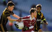 23 September 2018; Jack Breheny of Shamrock Gaels, Co Sligo, in action against Ryan Smyth of Ballinasloe, Co Galway, during the Littlewoods Ireland Connacht Provincial Days Go Games in Croke Park. This year over 6,000 boys and girls aged between six and eleven represented their clubs in a series of mini blitzes and – just like their heroes – got to play in Croke Park. For exclusive content and behind the scenes action follow Littlewoods Ireland on Facebook, Instagram, Twitter and https://blog.littlewoodsireland.ie/ Photo by Piaras Ó Mídheach/Sportsfile