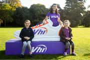 23 September 2018; Junior parkrun participants Ellen Farrell, age nine, left, and Charlotte Meehan, age seven, from Clontarf Co Dublin , with Vhi representative Orlagh Farrington pictured at the St Anne’s junior parkrun where Vhi hosted a special event to celebrate their partnership with parkrun Ireland. Vhi hosted a lively warm up routine which was great fun for children and adults alike. Crossing the finish line was a special experience as children were showered with bubbles and streamers to celebrate their achievement and each child received a gift. Junior parkrun in partnership with Vhi support local communities in organising free, weekly, timed 2km runs every Sunday at 9.30am. To register for a parkrun near you visit www.parkrun.ie. Photo by Harry Murphy/Sportsfile