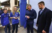 22 September 2018; Leinster players Jack McGrath, Andrew Porter and Nick McCarthy meet and greet supporters in 'Autograph Alley' prior to the Guinness PRO14 Round 4 match between Leinster and Edinburgh at RDS Arena in Dublin. Photo by David Fitzgerald/Sportsfile