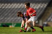 23 September 2018; Seán McKeown of Leitrim Gaels, Co Leitrim, left, in action against Ewan Loftus of Ballintubber, Co Mayo, during the Littlewoods Ireland Connacht Provincial Days Go Games in Croke Park. This year over 6,000 boys and girls aged between six and eleven represented their clubs in a series of mini blitzes and – just like their heroes – got to play in Croke Park. For exclusive content and behind the scenes action follow Littlewoods Ireland on Facebook, Instagram, Twitter and https://blog.littlewoodsireland.ie/ Photo by Piaras Ó Mídheach/Sportsfile