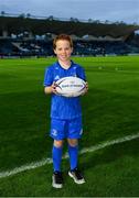 22 September 2018; Matchday mascot 8 year old Paul Hartnett, from Blackrock, Dublin, ahead of the Guinness PRO14 Round 4 match between Leinster and Edinburgh at RDS Arena in Dublin. Photo by Ramsey Cardy/Sportsfile