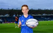 22 September 2018; Matchday mascot 8 year old Paul Hartnett, from Blackrock, Dublin, ahead of the Guinness PRO14 Round 4 match between Leinster and Edinburgh at RDS Arena in Dublin. Photo by Ramsey Cardy/Sportsfile