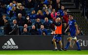 22 September 2018; James Ryan of Leinster leaves the pitch for a head injury assessment with Leinster team doctor Dr. Jim McShane during the Guinness PRO14 Round 4 match between Leinster and Edinburgh at the RDS Arena in Dublin. Photo by Ramsey Cardy/Sportsfile