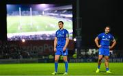 22 September 2018; Jonathan Sexton, left, and James Lowe of Leinster during the Guinness PRO14 Round 4 match between Leinster and Edinburgh at the RDS Arena in Dublin. Photo by Ramsey Cardy/Sportsfile