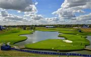 24 September 2018; A view of the 15th and 18th holes ahead of the Ryder Cup 2018 Matches at Le Golf National in Paris, France. Photo by Ramsey Cardy/Sportsfile