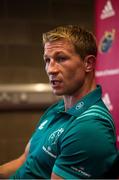 24 September 2018; Forwards coach Jerry Flannery during a Munster Rugby press conference at the University of Limerick in Limerick. Photo by Diarmuid Greene/Sportsfile