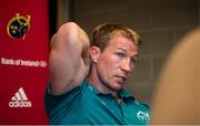 24 September 2018; Forwards coach Jerry Flannery during a Munster Rugby press conference at the University of Limerick in Limerick. Photo by Diarmuid Greene/Sportsfile