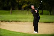 24 September 2018; Former Republic of Ireland player Packie Bonner putts chips from a bunker onto the 10th green during the Goodbody Jackie's Army Squad Reunion at The K Club, Straffan, in Co. Kildare. Photo by Matt Browne/Sportsfile