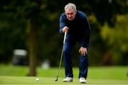 24 September 2018; Former Republic of Ireland player Ray Houghton lines up his putt on the 10th green during the Goodbody Jackie's Army Squad Reunion at The K Club, Straffan, in Co. Kildare. Photo by Matt Browne/Sportsfile