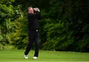 24 September 2018; Former Republic of Ireland player Ronnie Whelan watches his tee-shot from the 11th tee-box during the Goodbody Jackie's Army Squad Reunion at The K Club, Straffan, in Co. Kildare. Photo by Matt Browne/Sportsfile