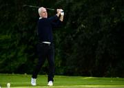 24 September 2018; Former Republic of Ireland manager Mick McCarthy watches his tee-shot from the 11th tee-box during the Goodbody Jackie's Army Squad Reunion at The K Club, Straffan, in Co. Kildare. Photo by Matt Browne/Sportsfile