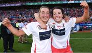 9 September 2018; Cork players Jennifer Barry, left, and Maeve McCarthy celebrate after the Liberty Insurance All-Ireland Intermediate Camogie Championship Final match between Cork and Down at Croke Park in Dublin. Photo by Piaras Ó Mídheach/Sportsfile