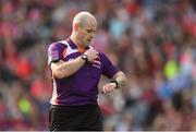 9 September 2018; Referee John Dermody during the Liberty Insurance All-Ireland Intermediate Camogie Championship Final match between Cork and Down at Croke Park in Dublin. Photo by Piaras Ó Mídheach/Sportsfile