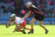 9 September 2018; Caroline Sugrue of Cork in action against Catherine Rocks of Down during the Liberty Insurance All-Ireland Intermediate Camogie Championship Final match between Cork and Down at Croke Park in Dublin. Photo by Piaras Ó Mídheach/Sportsfile