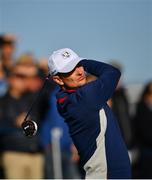 25 September 2018; Justin Rose of Europe plays a shot on the 10th hole during a practice round ahead of the Ryder Cup 2018 Matches at Le Golf National in Paris, France. Photo by Ramsey Cardy/Sportsfile
