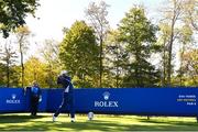 25 September 2018; Jon Rahm of Europe tees off the 14th tee box during a practice round ahead of the Ryder Cup 2018 Matches at Le Golf National in Paris, France. Photo by Ramsey Cardy/Sportsfile