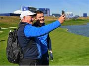 25 September 2018; Former Ireland and Leinster centre Brian O'Driscoll has his photograph taken with a steward during the Celebrity Matches prior to the Ryder Cup 2018 Matches at Le Golf National in Paris, France. Photo by Ramsey Cardy/Sportsfile