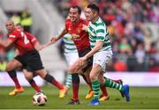 25 September 2018; Robbie Keane of Republic of Ireland & Celtic Legends in action against John O'Shea of Manchester United Legends during the Liam Miller Memorial match between Manchester United Legends and Republic of Ireland & Celtic Legends at Páirc Uí Chaoimh in Cork. Photo by David Fitzgerald/Sportsfile