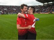 25 September 2018; Roy Keane, left, and Michael Clegg of Manchester United Legends following the Liam Miller Memorial match between Manchester United Legends and Republic of Ireland & Celtic Legends at Páirc Uí Chaoimh in Cork. Photo by Stephen McCarthy/Sportsfile