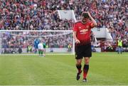 25 September 2018; Roy Keane of Manchester United Legends reacts after missing a penalty during the Liam Miller Memorial match between Manchester United Legends and Republic of Ireland & Celtic Legends at Páirc Uí Chaoimh in Cork. Photo by Stephen McCarthy/Sportsfile